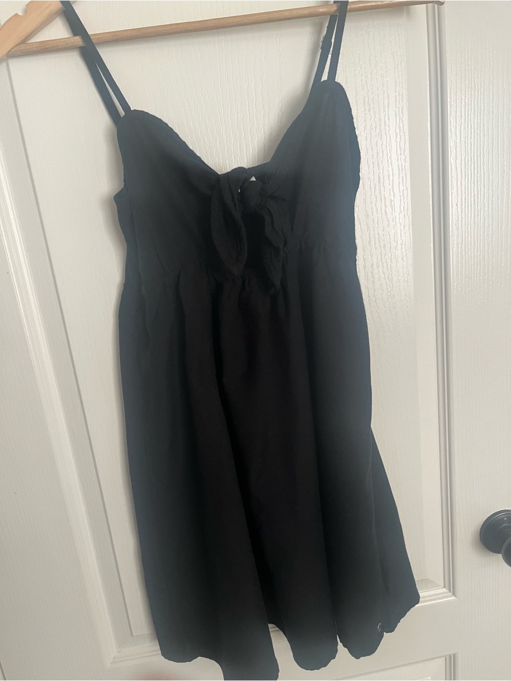 Roxy Black Tie-Front Slip Dress